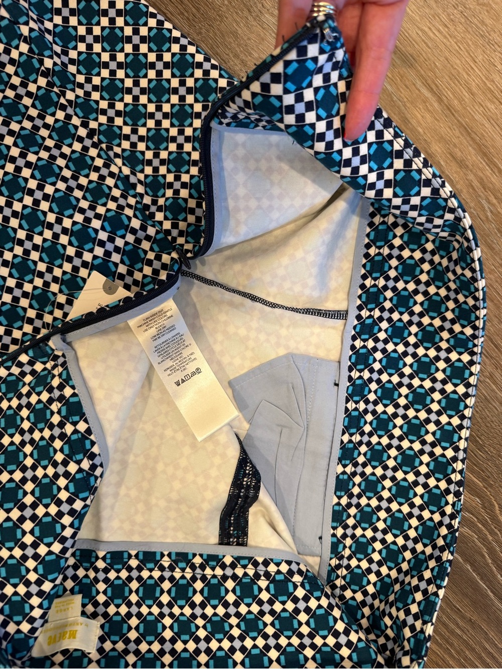 Maeve Blue Geometric Print pant - Picture 8 of 8